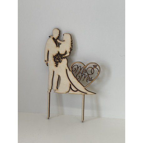 Lesen topper za torto Mladoporočenca Mr. & Mrs.